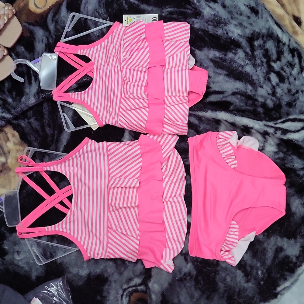 2 sets of 2 piece girls swim wear nwt